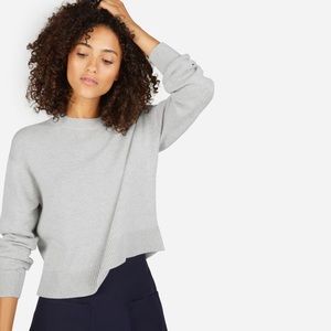 Everlane Gray Cotton Long-Sleeve Crew Sweater XS